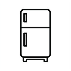 Fridge freezer fridge condenser black line icon on white background