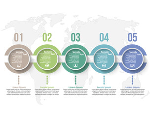 Abstract 3D Paper Infographics. Business template .Vector illustration