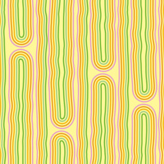 Seamless pattern with colour lines and curves