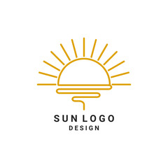 sun logo lineart vector design