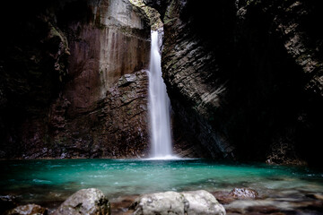 Waterfall Kozjak in Triglav National Park, Slovenia