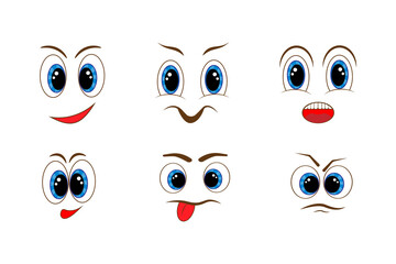 face expression set. vector illustration emoticon cartoon