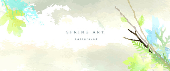 spring season vector background pastel banner blue