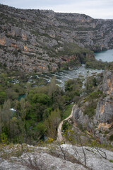 Fototapeta na wymiar Waterfall, cascade in the Krka national park in Croatia