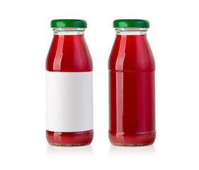 juice in glass bottle isolated