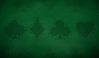 Poker table background in green color. 
