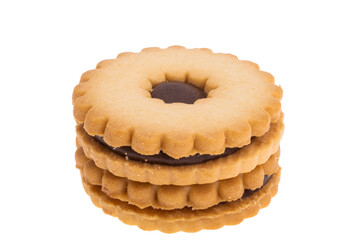 double biscuits with chocolate isolated