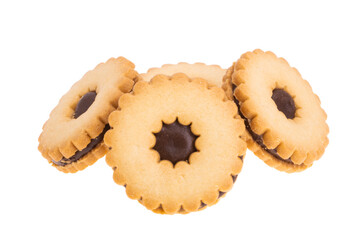 double biscuits with chocolate isolated