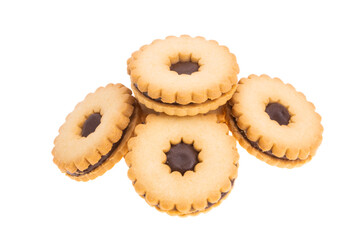 double biscuits with chocolate isolated