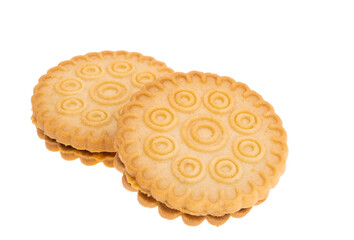 double biscuits with chocolate isolated