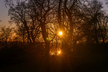 Abendstimmung mit 2 Sonne an der Lesum