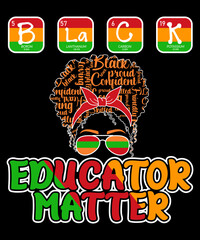 Black educator matter women tshirt design