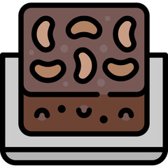 brownie filled outline icon
