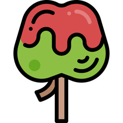candy apple filled outline icon