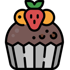 cupcake filled outline icon