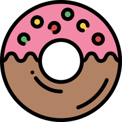 donut filled outline icon
