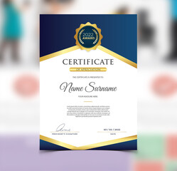 Modern certificate of achievement template design