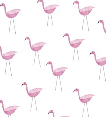 seamless pattern with pink flamingos