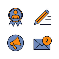 Blogger, blogging, blog elements set icon symbol template for graphic and web design collection logo vector illustration