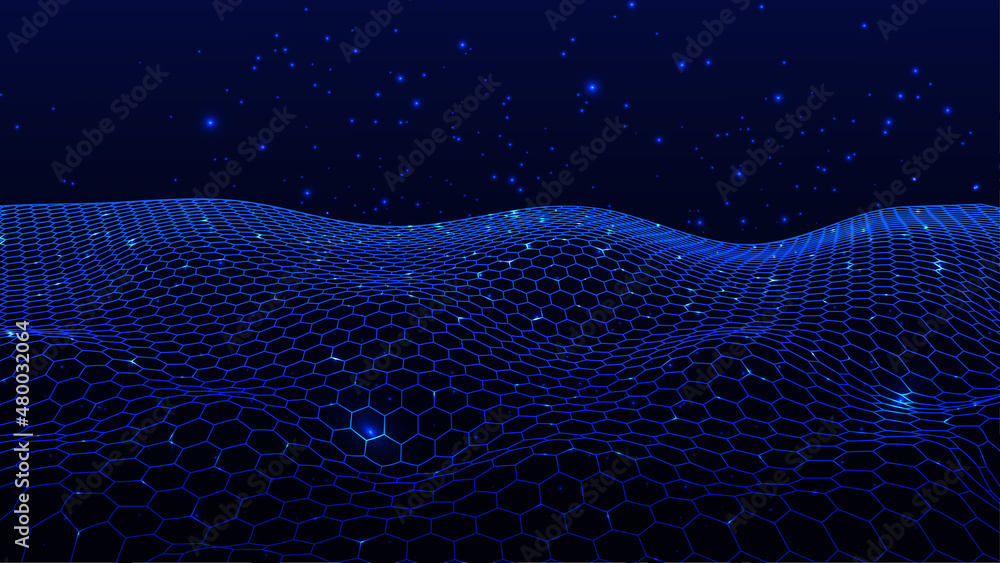 Poster futuristic hexagon vector illustration. futuristic hexagon vector illustration. hud element. technol
