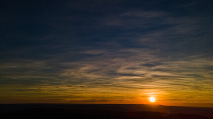 beautiful sunset with blues and oranges 