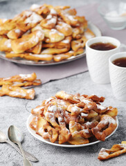 Angel wings, traditional sweet crisp pastry