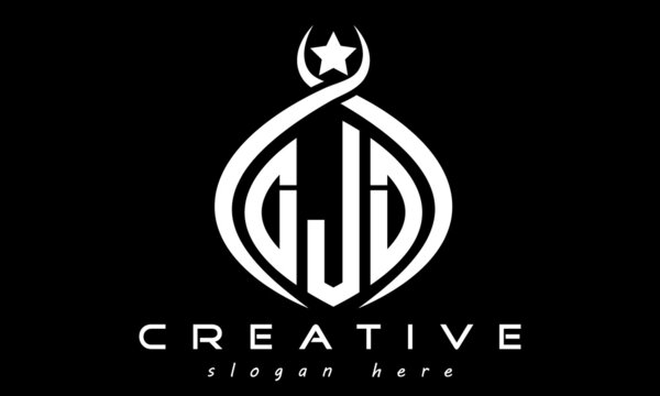 three letters DJD monogram curved oval initial logo design, geometric minimalist modern business shape creative logo, vector template