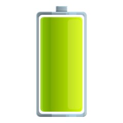New full battery icon cartoon vector. Energy charger. Electric low