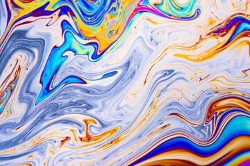 Psychedelic multicolored background abstract. Rainbow colors. patterns background. Photo macro shot of soap bubbles.