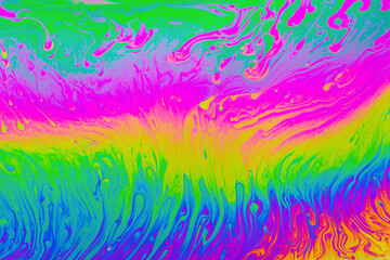 Fototapeta na wymiar Psychedelic multicolored background abstract. Rainbow colors. patterns background. Photo macro shot of soap bubbles.