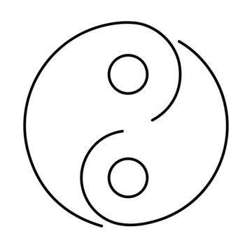 yin yang icon on white background, vector illustration.