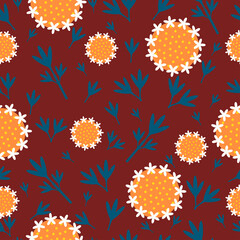 Fototapeta na wymiar Vector illustration of a seamless floral pattern 