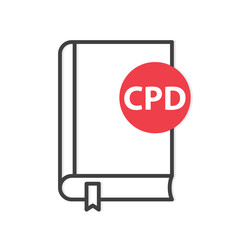 CPD (Continuing Professional Development) and book icon- vector illustration
