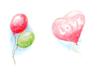 inflatable balloons with the inscription "love"