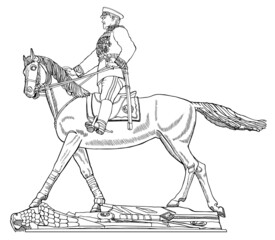 monument to Zhukov Russian commander Marshal of the Soviet Union on horseback