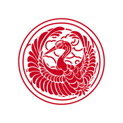 vector illustration of red bird concept