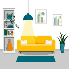 living room. Living room interior vector design