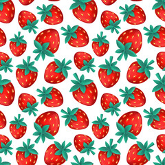 Seamless pattern with strawberry on a white background 