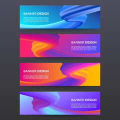 Abstract banners set. Vibrant flow