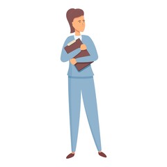Nurse clipboard icon cartoon vector. Health care. Female medic