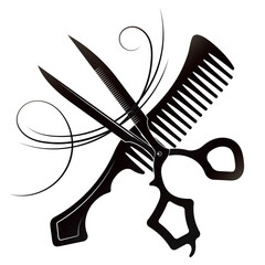 Scissors and comb symbol. Beauty salon and hair care