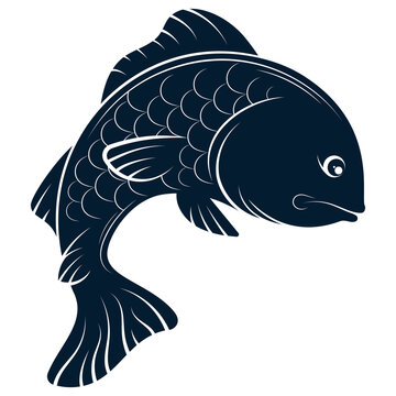 recommend clip art: Fish silhouette for fishing. Fish with tail and fins