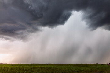 Fototapeta na wymiar Rain clouds over a field