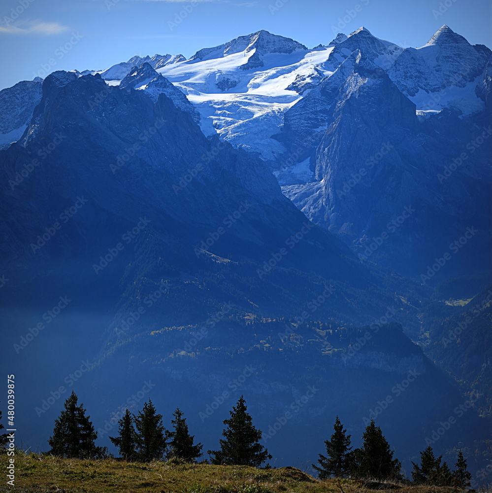 Poster mountains in the snow