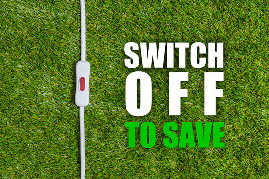 Concept poster to advise to save electricity by turning off unused appliances