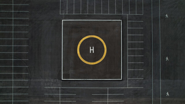 Landing zone for a helicopter. A new helipad.