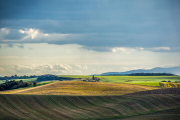 landscape with fields and sky, autumn, Turiec, Slovakia, Europe