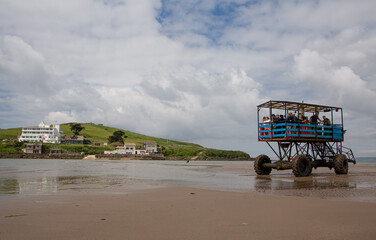 Sea tractor on the beach by Burgh Island