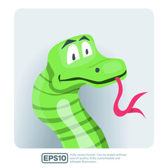 Children's cartoon illustration of a snake. Great for children's books, brochures and landing pages as an avatar or icon.