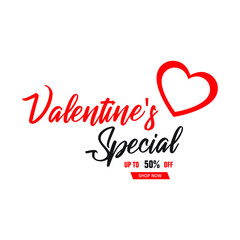 Happy Valentine's logo, Valentines Day greeting card banner template with typography text happy valentine`s day, Loveday, Special day. valentines sales off